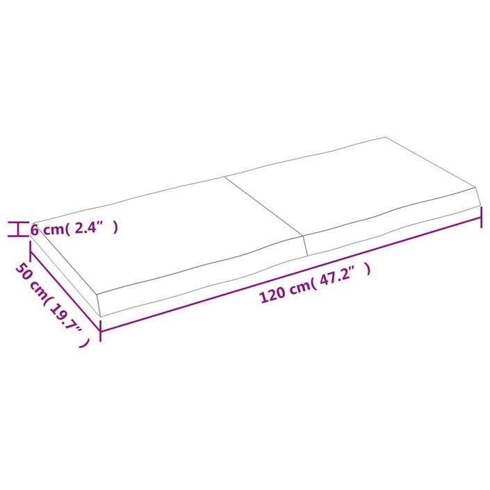 Dessus de table bois massif traité bordure assortie - Photo n°10