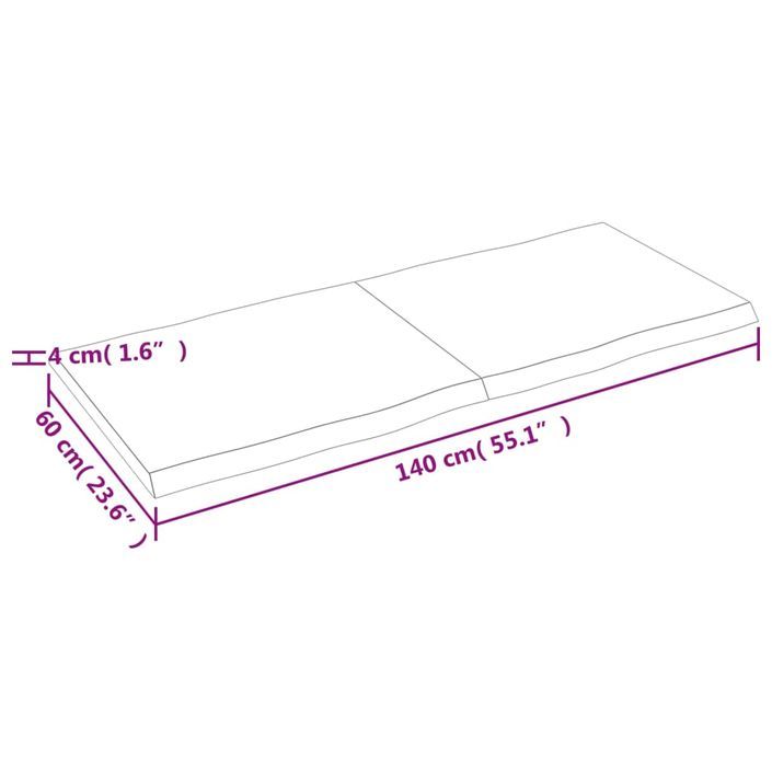 Dessus de table bois massif traité bordure assortie - Photo n°10