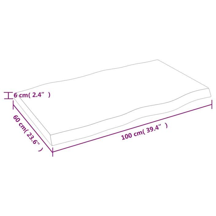 Dessus de table bois massif traité bordure assortie - Photo n°9