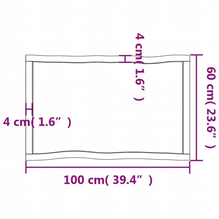 Dessus de table bois massif traité bordure assortie - Photo n°10