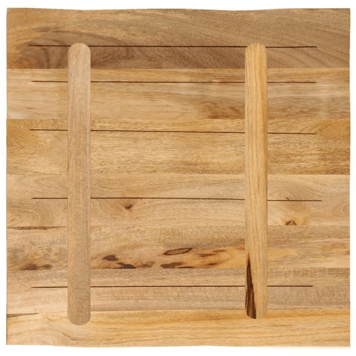 Dessus de table bord vivant 40x40x3,8 cm bois de manguier brut - Photo n°5