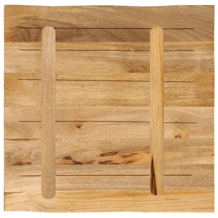 Dessus de table bord vivant 80x80x2,5 cm bois de manguier brut - Photo n°5