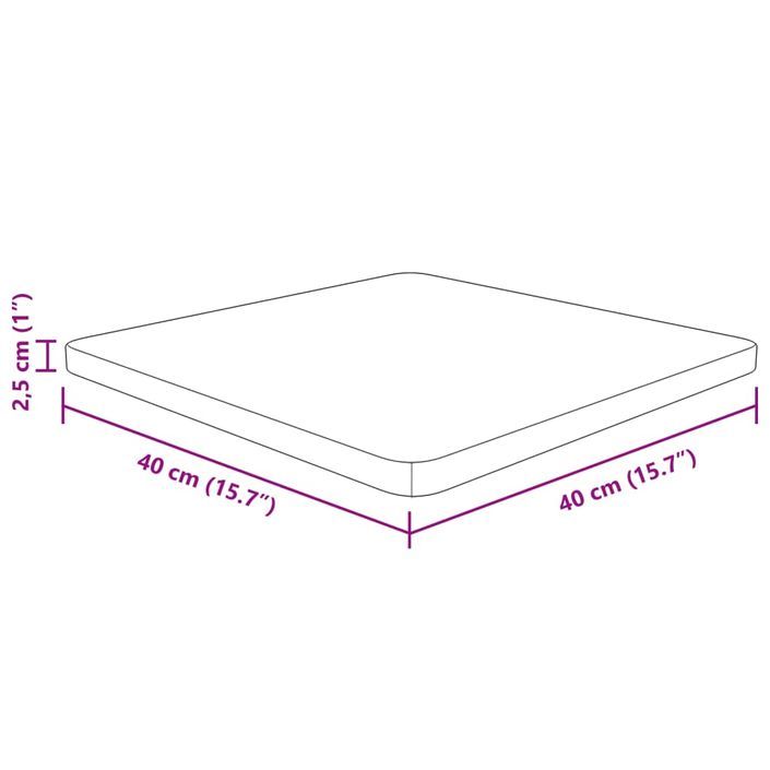 Dessus de table carré 40x40x2,5 cm Bois chêne massif non traité - Photo n°4