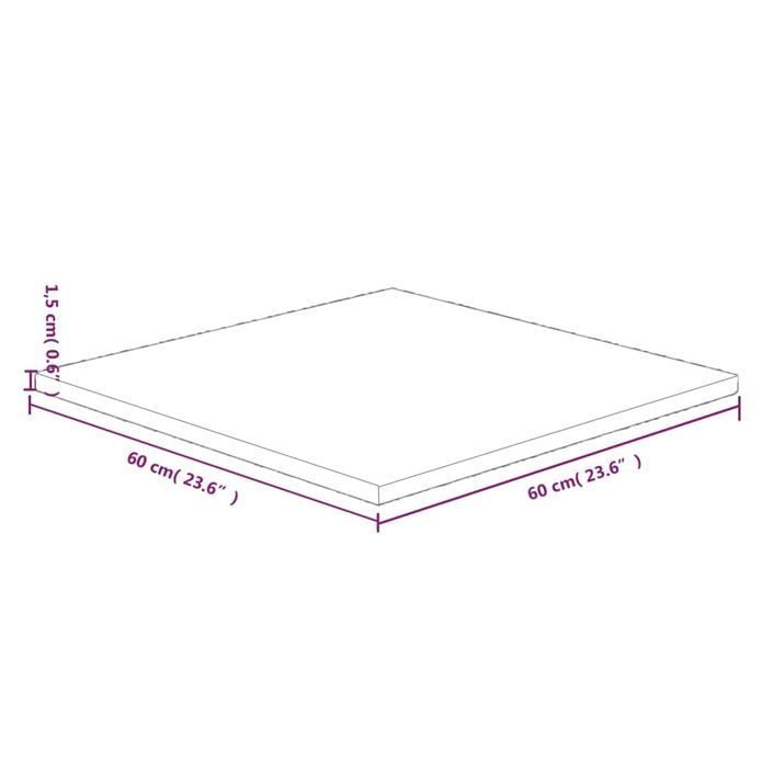 Dessus de table carré 60x60x1,5 cm Bois chêne massif non traité - Photo n°4