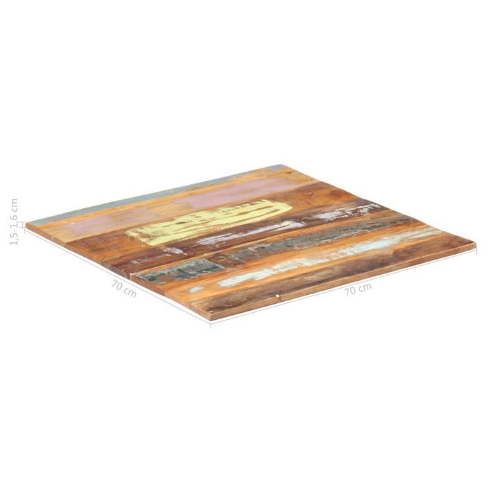 Dessus de table carré 70x70 cm 15-16 mm Bois de récupération - Photo n°6