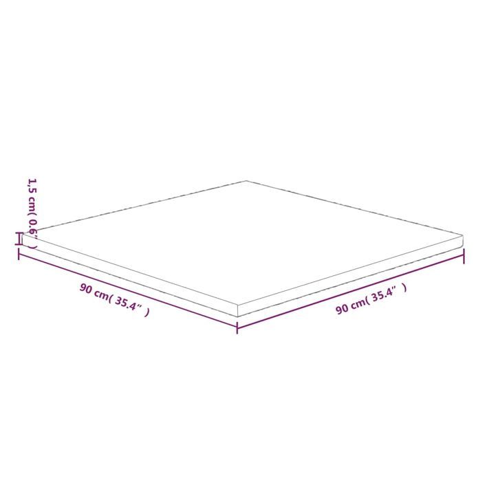 Dessus de table carré 90x90x1,5 cm Bois chêne massif non traité - Photo n°4