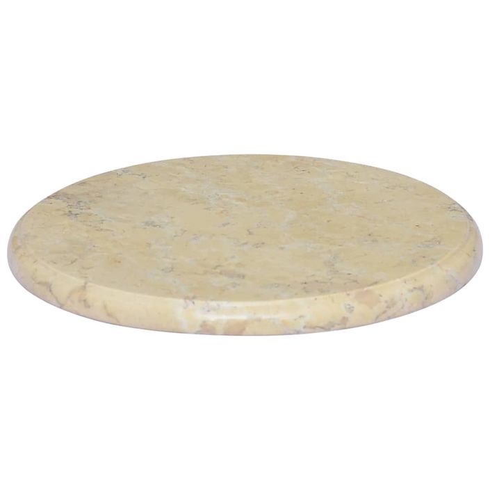 Dessus de table Crème Ø40x2,5 cm Marbre - Photo n°3