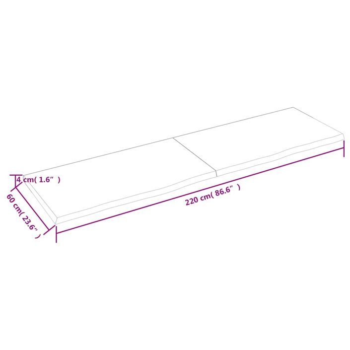 Dessus de table gris foncé bois chêne massif traité - Photo n°9