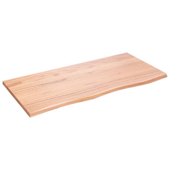 Dessus de table marron clair 100x50x2 cm bois chêne traité - Photo n°1