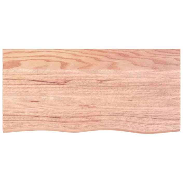 Dessus de table marron clair 100x50x2 cm bois chêne traité - Photo n°3