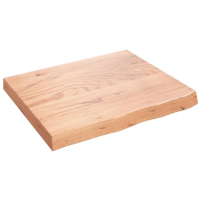 Dessus de table marron clair 60x50x6 cm bois chêne traité - Photo n°1