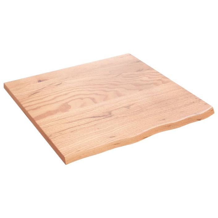 Dessus de table marron clair 60x60x2 cm bois chêne traité - Photo n°1