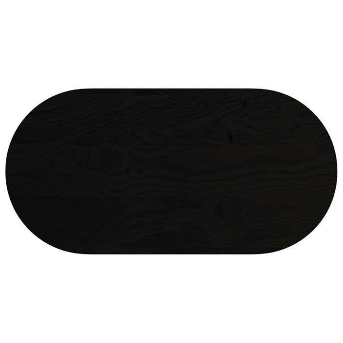 Dessus de table marron foncé 100x50x4cm bois chêne massif ovale - Photo n°2