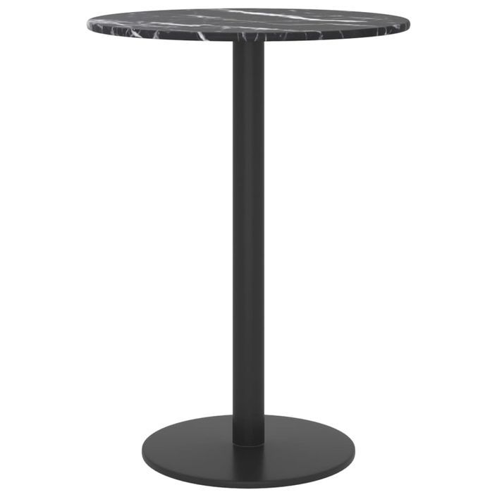 Dessus de table Noir Ø30x0,8 cm Verre trempé avec design marbre - Photo n°2