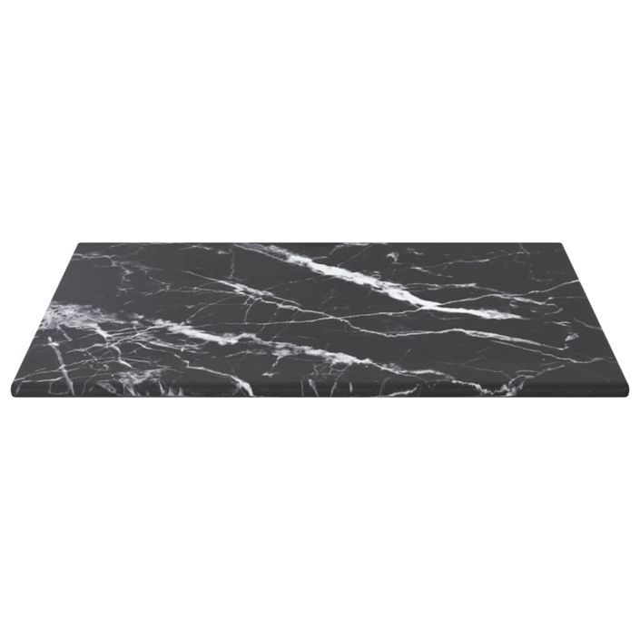 Dessus de table Noir 30x30 cm 6mm Verre trempé et design marbre - Photo n°4