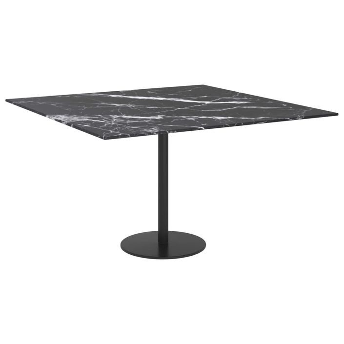 Dessus de table Noir 70x70 cm 6mm Verre trempé et design marbre - Photo n°2