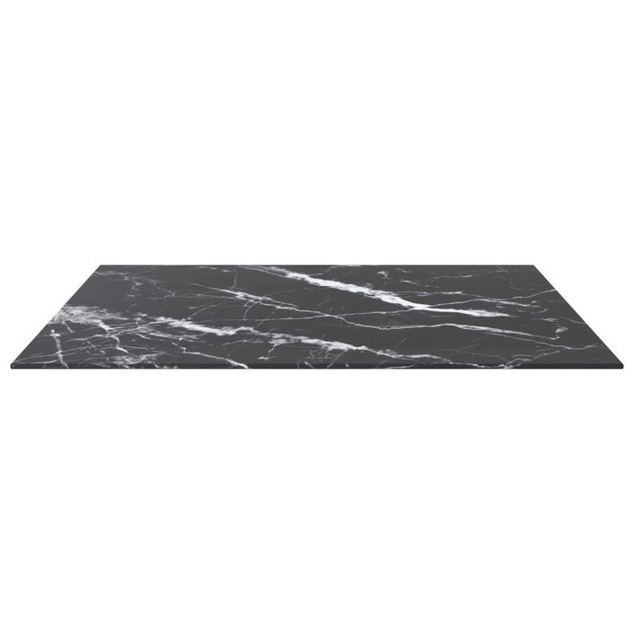 Dessus de table Noir 80x80 cm 6mm Verre trempé et design marbre - Photo n°4