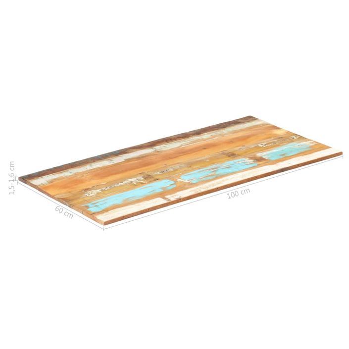 Dessus de table rectangulaire 60x100 cm 15-16 mm Bois récupéré - Photo n°6