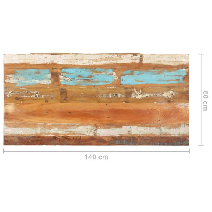 Dessus de table rectangulaire 60x140 cm 25-27 mm Bois récupéré - Photo n°6