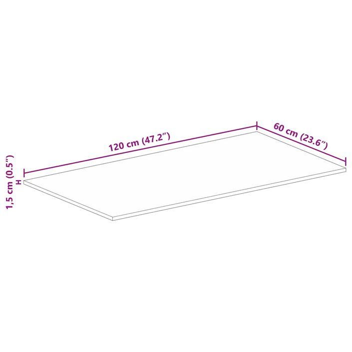 Dessus de table rectangulaire bois massif de manguier brut - Photo n°9