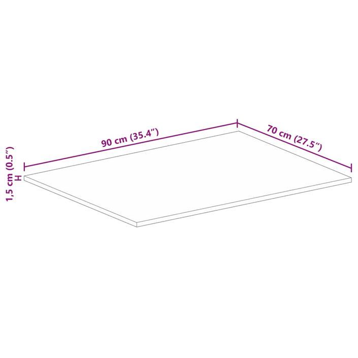 Dessus de table rectangulaire bois massif de manguier brut - Photo n°9