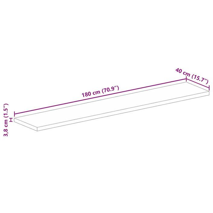 Dessus de table rectangulaire bois massif de manguier brut - Photo n°9