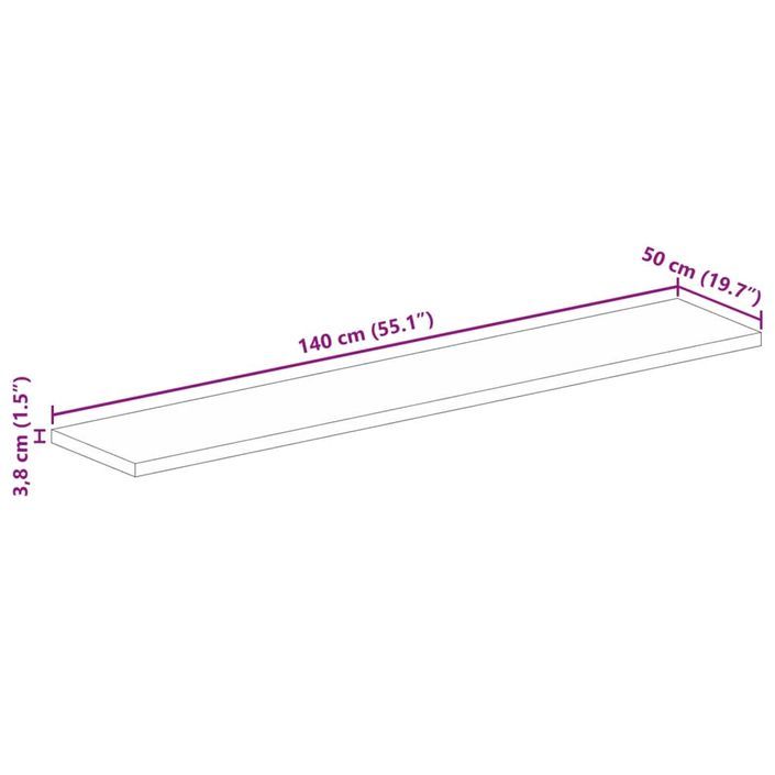 Dessus de table rectangulaire bois massif de manguier brut - Photo n°9