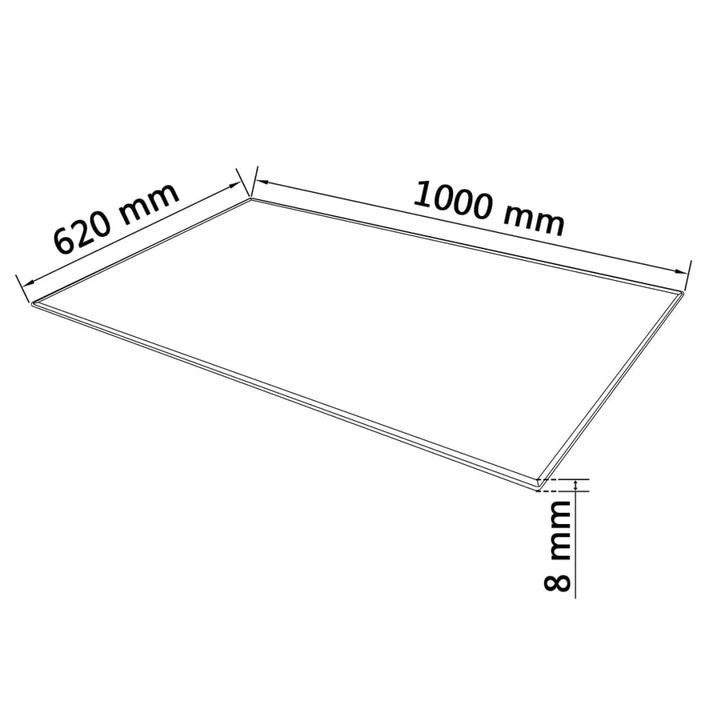 Dessus de table rectangulaire Verre trempé 1000 x 620 mm - Photo n°4