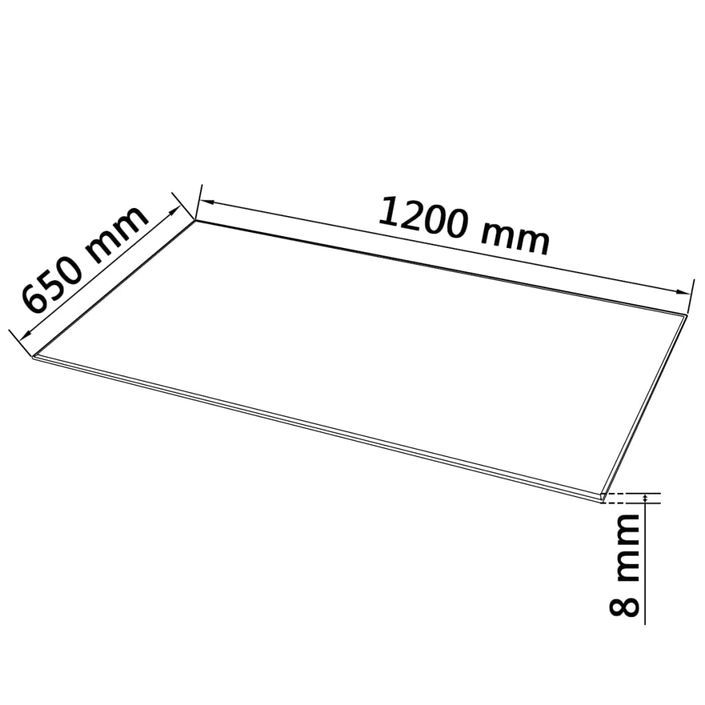 Dessus de table rectangulaire Verre trempé 1200 x 650 mm - Photo n°4