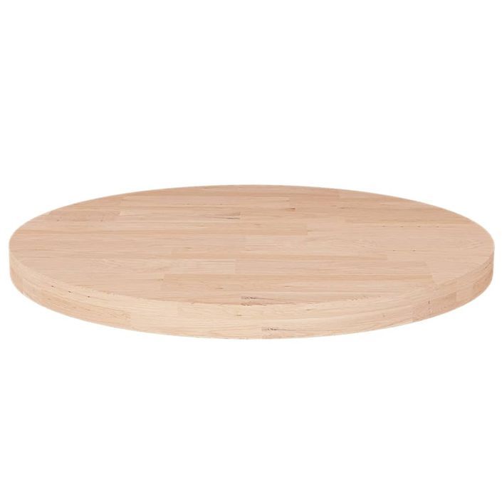 Dessus de table rond Ø30x2,5 cm Bois de chêne massif non traité - Photo n°1