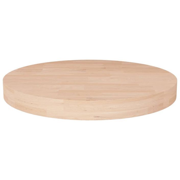 Dessus de table rond Ø40x4 cm Bois de chêne massif non traité - Photo n°1