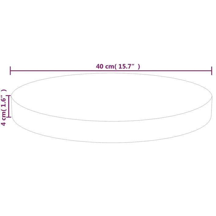 Dessus de table rond Ø40x4 cm Bois de chêne massif non traité - Photo n°4