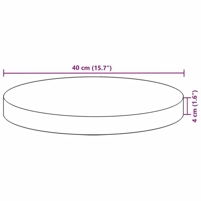 Dessus de table rond Ø40x4 cm bois massif d'acacia - Photo n°9