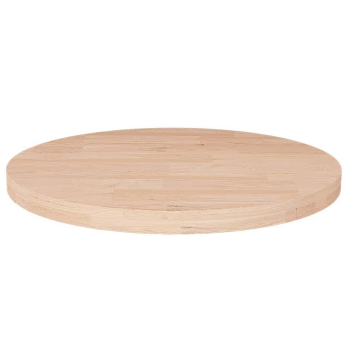 Dessus de table rond Ø50x2,5 cm Bois de chêne massif non traité - Photo n°1