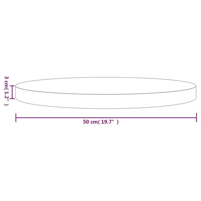 Dessus de table rond Ø50x3 cm bois de pin massif - Photo n°7