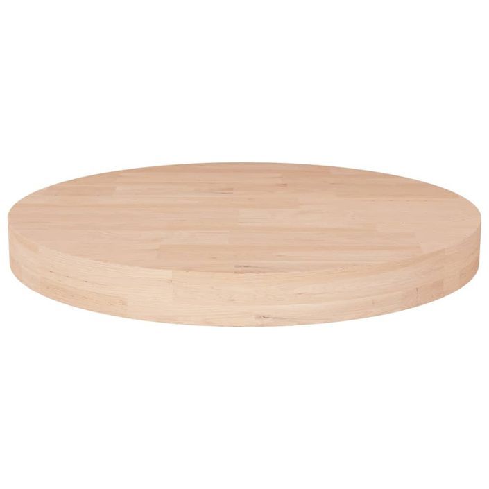 Dessus de table rond Ø50x4 cm Bois de chêne massif non traité - Photo n°1