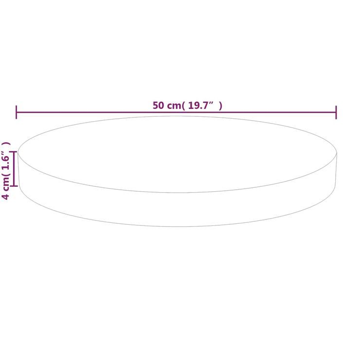 Dessus de table rond Ø50x4 cm Bois de chêne massif non traité - Photo n°4