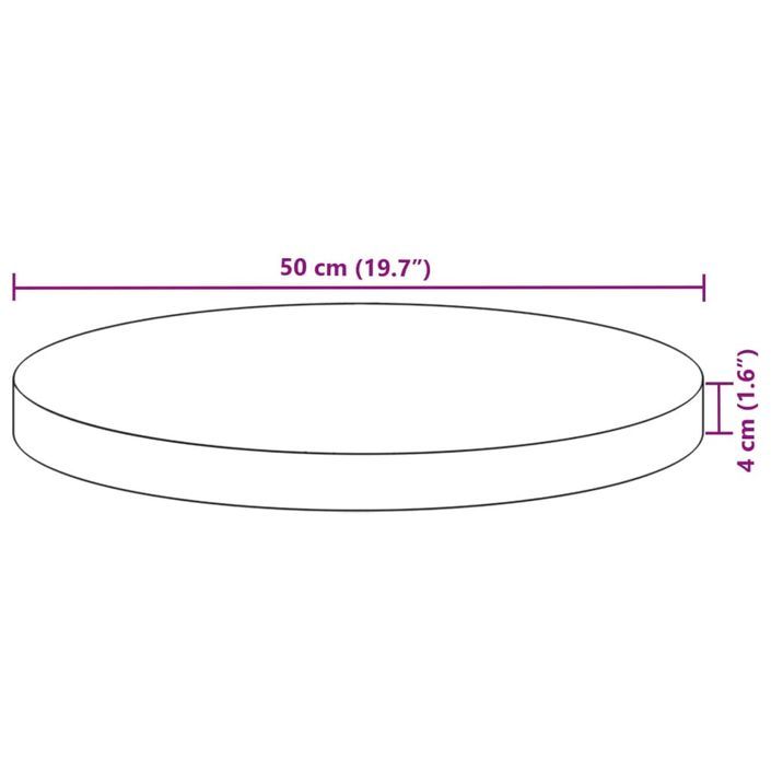 Dessus de table rond Ø50x4 cm bois massif d'acacia - Photo n°9