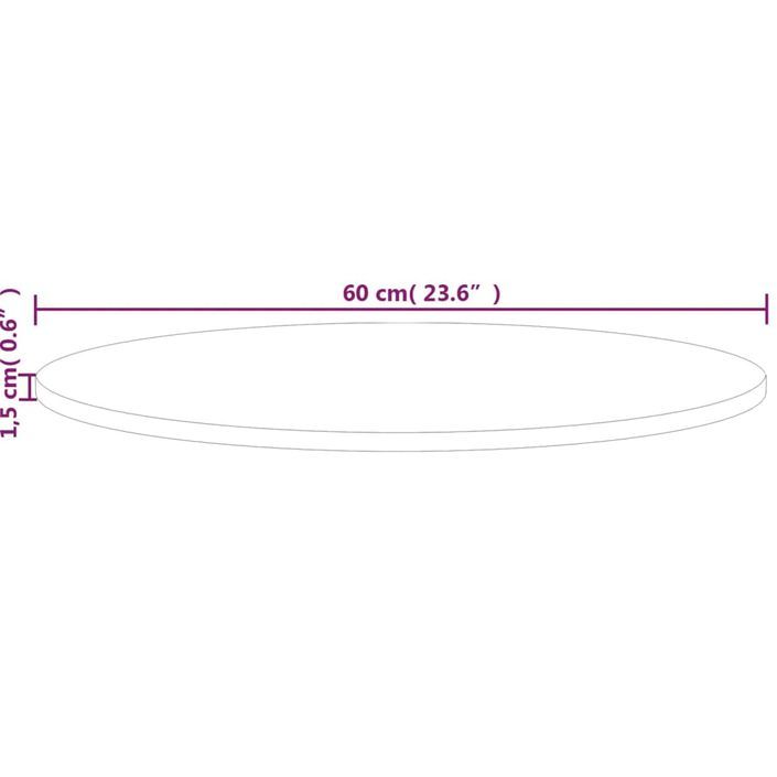 Dessus de table rond Ø60x1,5 cm Bois de chêne massif non traité - Photo n°4