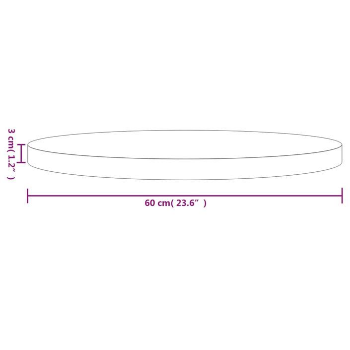 Dessus de table rond Ø60x3 cm bois de pin massif - Photo n°7