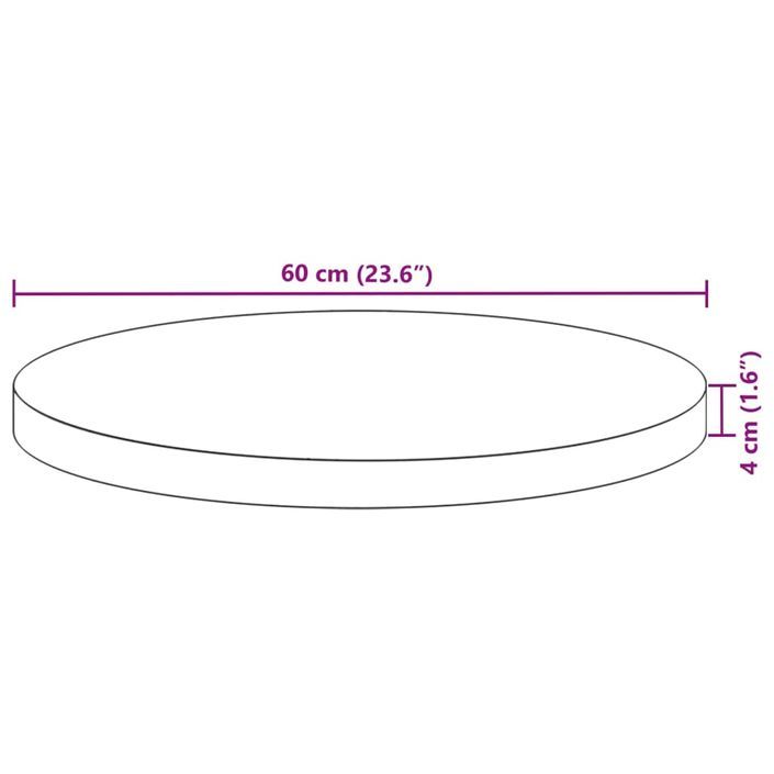 Dessus de table rond Ø60x4 cm bois massif d'acacia - Photo n°9