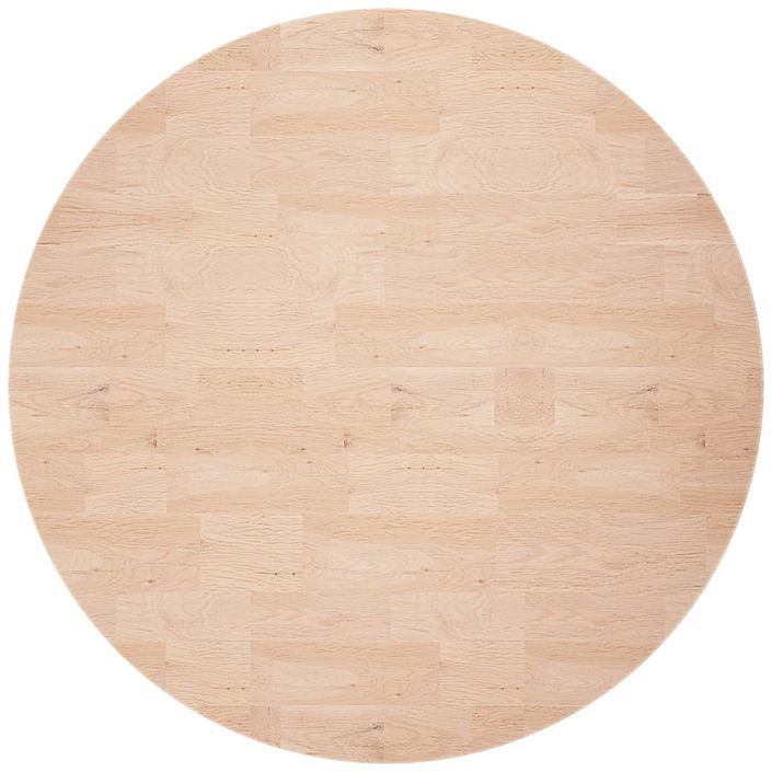 Dessus de table rond Ø80x2,5 cm Bois de chêne massif non traité - Photo n°2