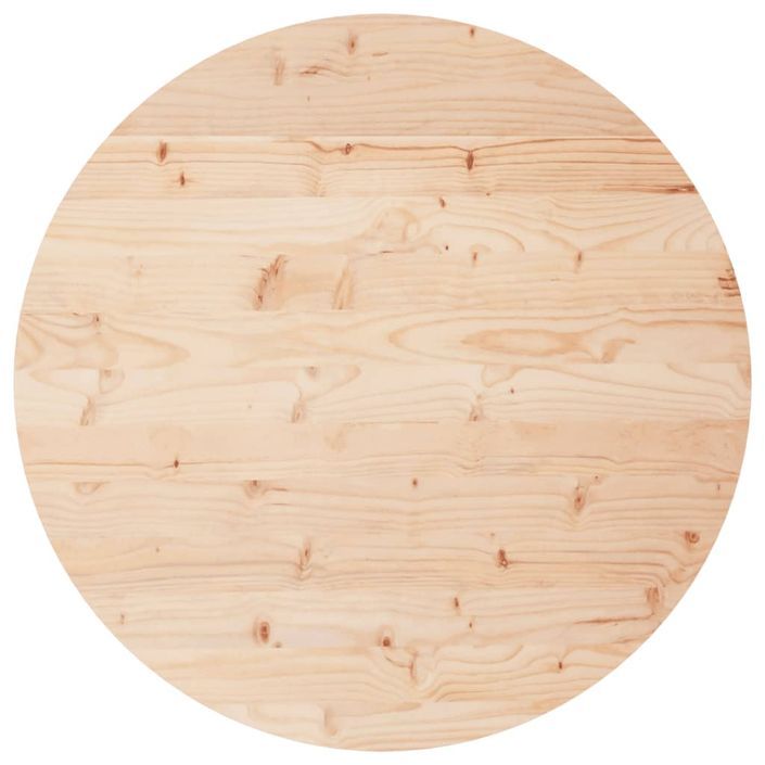 Dessus de table rond Ø80x3 cm bois de pin massif - Photo n°1