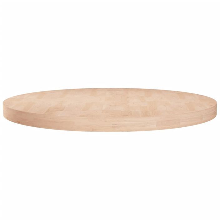 Dessus de table rond Ø80x4 cm Bois de chêne massif non traité - Photo n°1