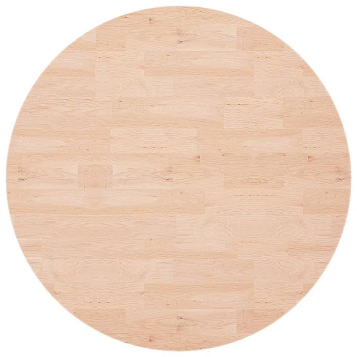 Dessus de table rond Ø90x1,5 cm Bois de chêne massif non traité - Photo n°2