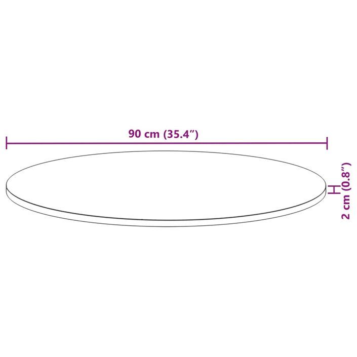 Dessus de table rond Ø90x2 cm bois massif d'acacia - Photo n°9