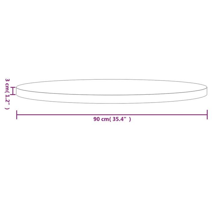 Dessus de table rond Ø90x3 cm bois de pin massif - Photo n°7