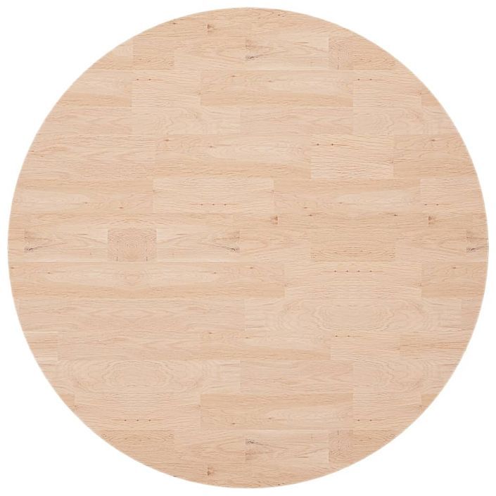 Dessus de table rond Ø90x4 cm Bois de chêne massif non traité - Photo n°2