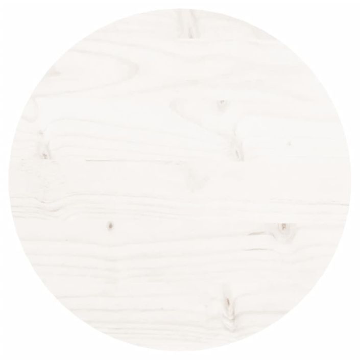 Dessus de table rond blanc Ø30x3 cm bois de pin massif - Photo n°1