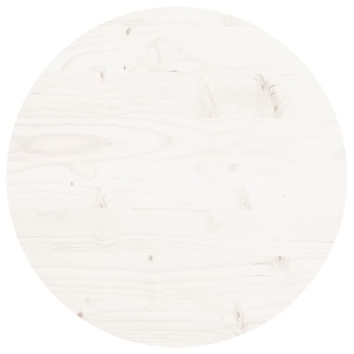 Dessus de table rond blanc Ø40x3 cm bois de pin massif - Photo n°1